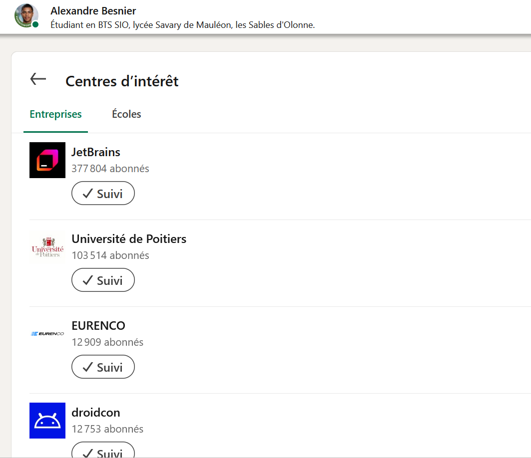 Des entités liées au développement sur android